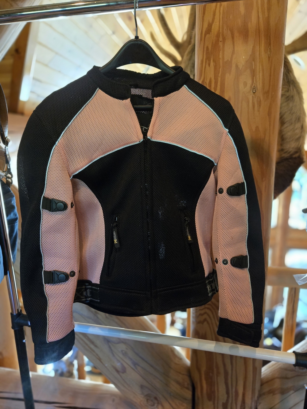 Element Motorcycle Women’s Black and Pink Mesh Jacket - Lightweight W/padding